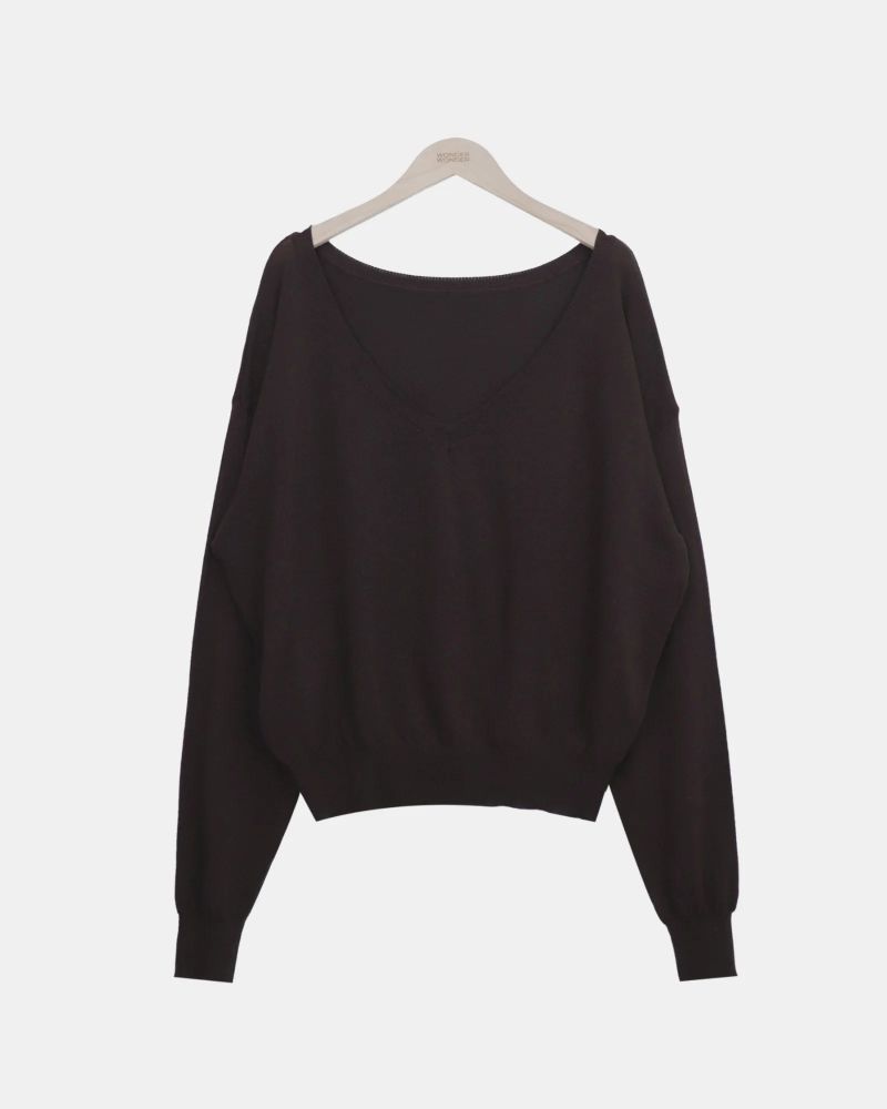Seul Deep V-Neck Long-Sleeve Knit