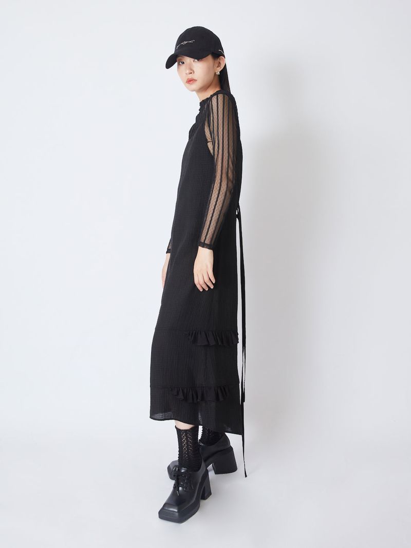 RUFFLES SUSPENDER DRESS