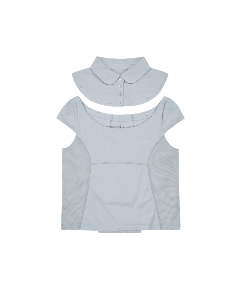 Detachable Collar T-shirt / Grey