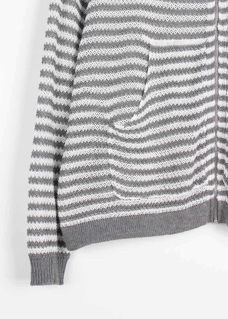 MESH STRIPE ZIP-UP