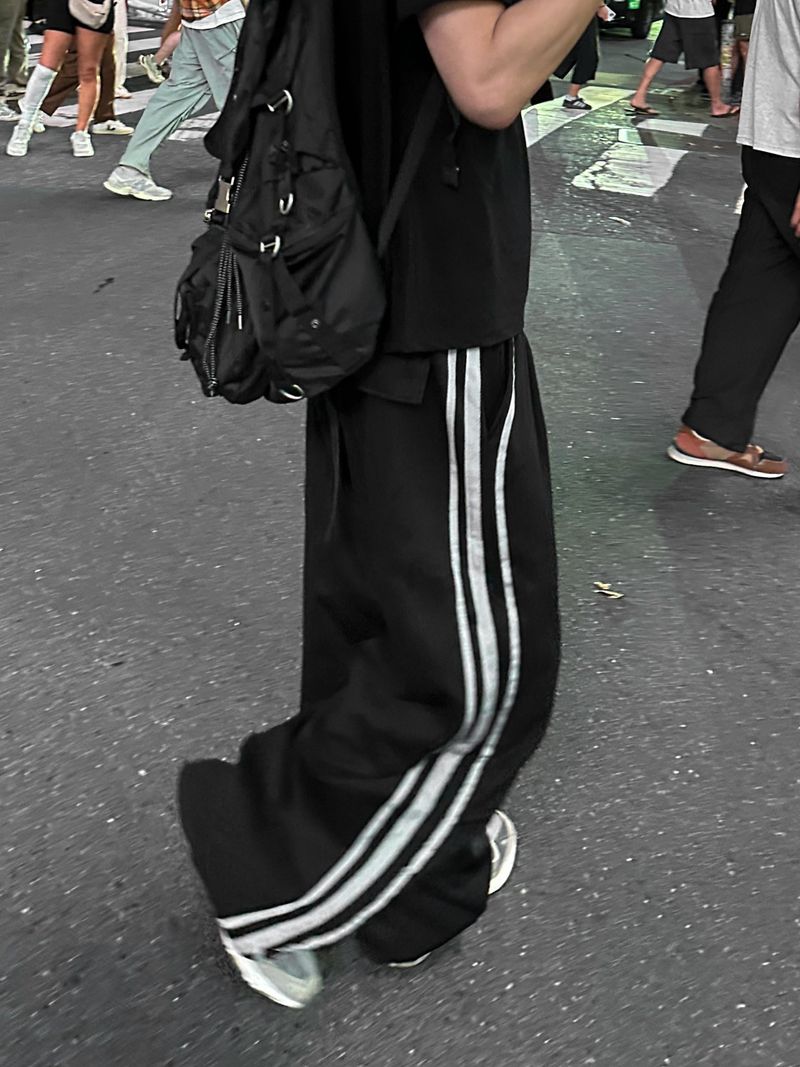 CITY SILVER TRACK WIDE PANTS