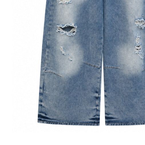 Binden Wash Damaged Wide Denim