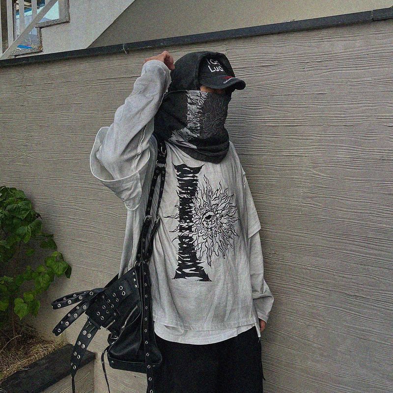 ローエフェクトレイヤードロングスリーブフーディー