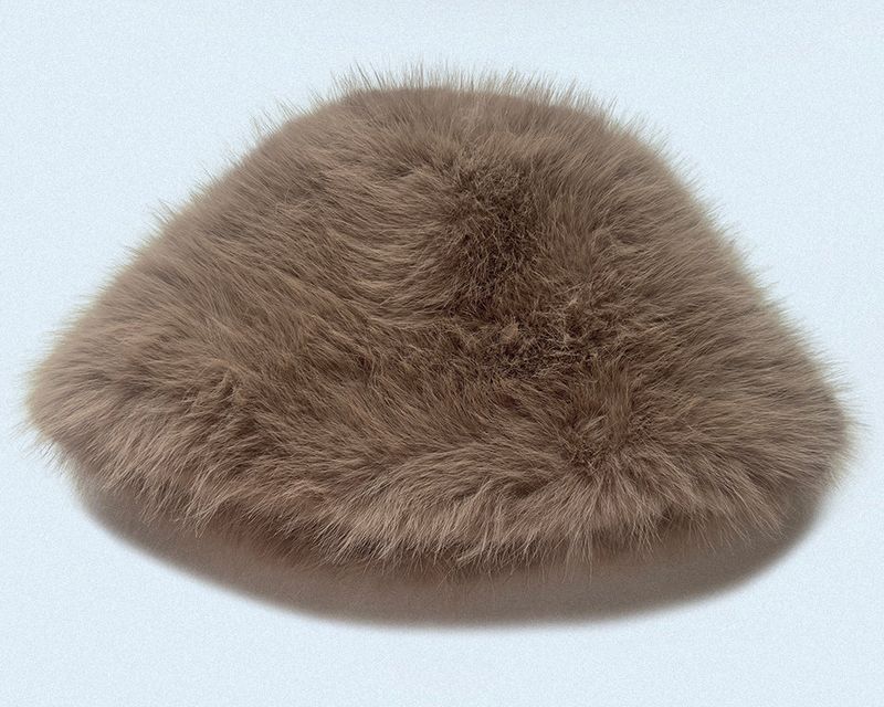 PLAIN FAUX FUR BUCKET HAT [2colors]
