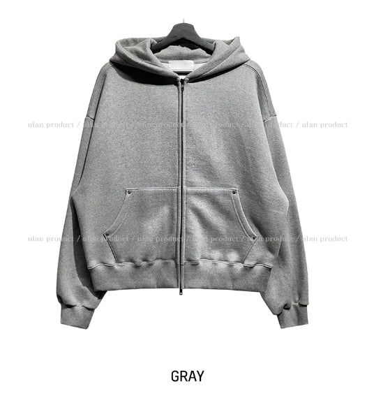 Oti Rivet Brushed Hood Zip Up