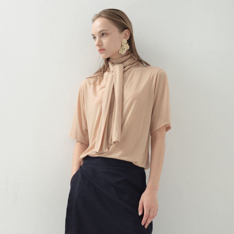 Scarf Tencel Tee_Beige