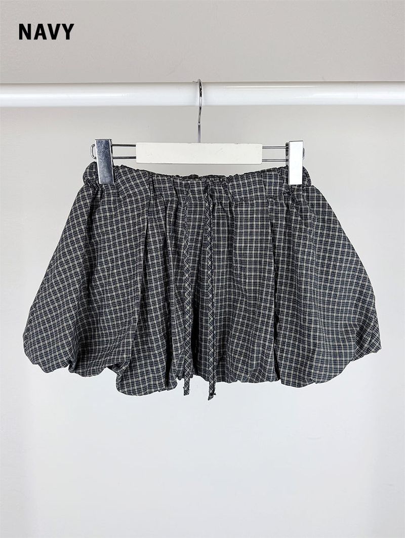 CHECK BALLOON SKIRT (2C)
