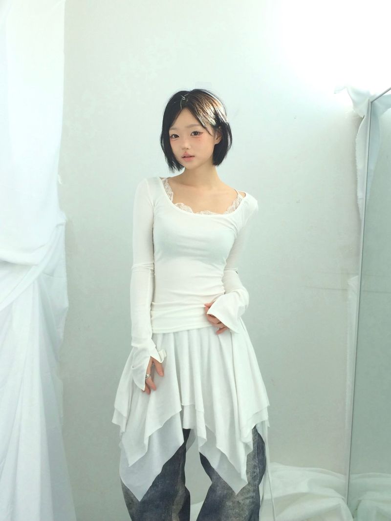 ribbonline wave skirt