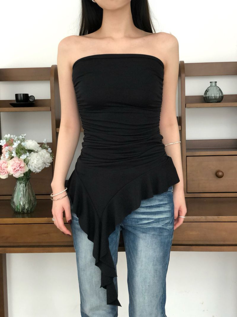 Frill Unbal Mini-dress
