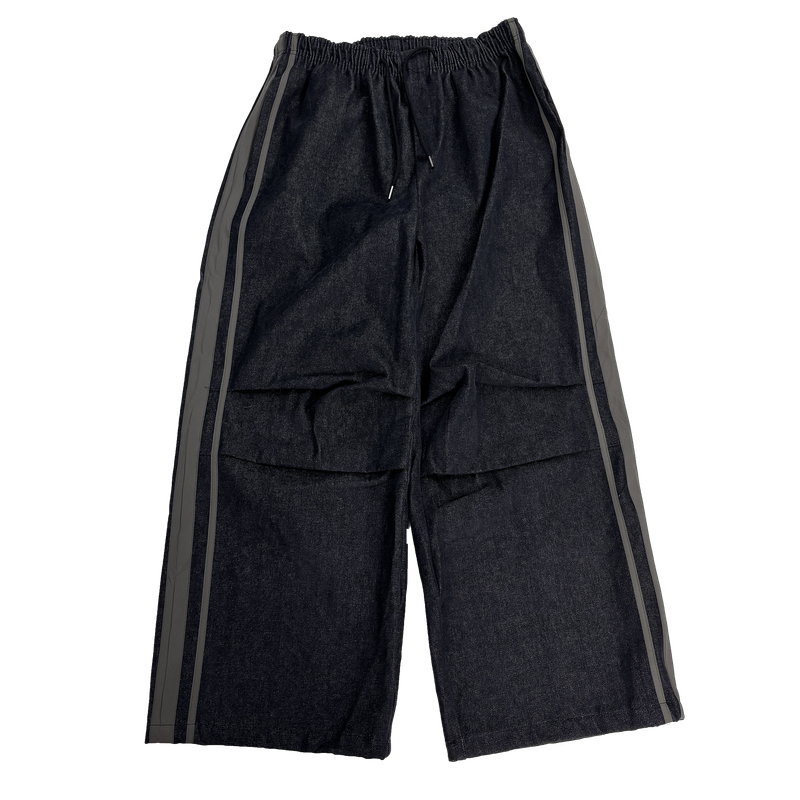 media track denim pants