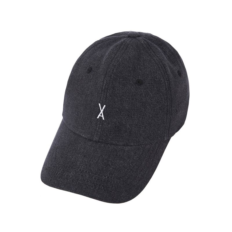 Varzar Logo Over Fit Denim Ball Cap Black