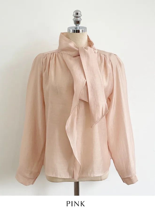 Desha Ruffle Tie Puff Blouse