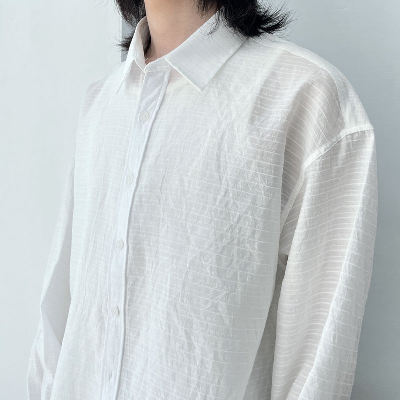 Japanese Clean Fit Refreshing Textured Solid Light Shirt