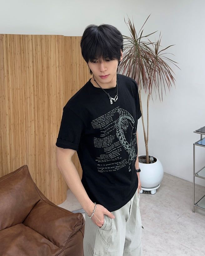 SATIIIZ（サティーズ）の「Rene Bon Graphic Slub T-shirt（Tops）」