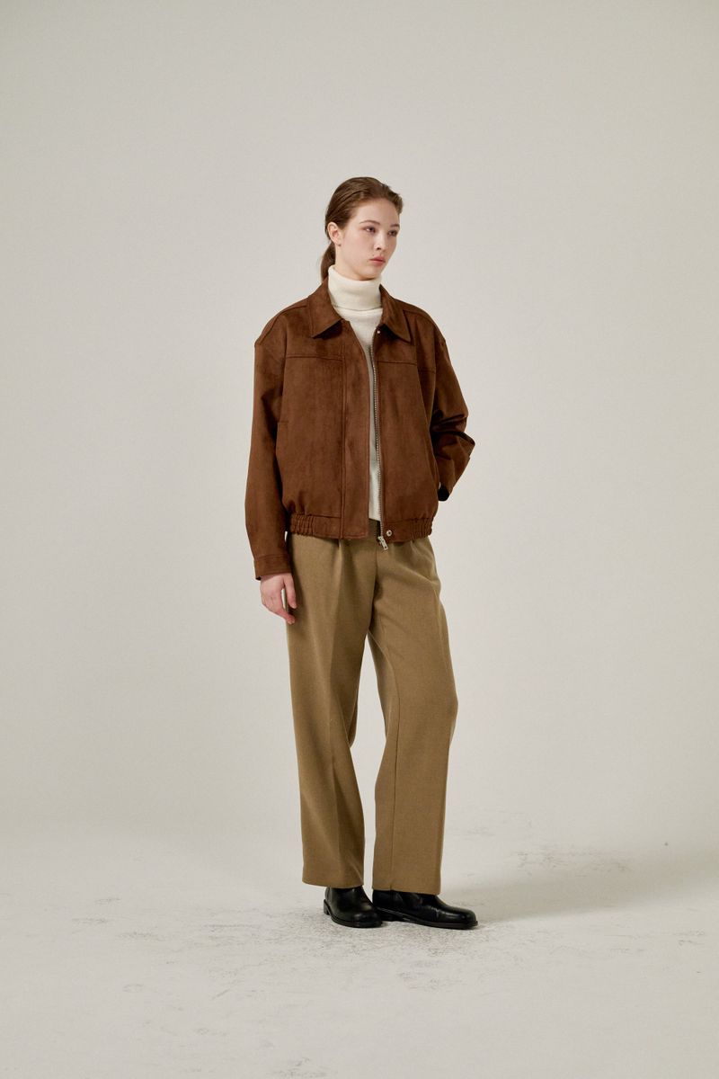 Semi wide pants (Beige)