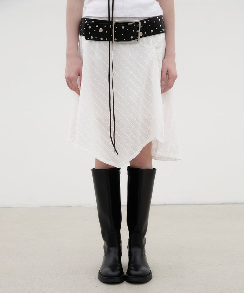 Broderie Asymmetric Skirt - White
