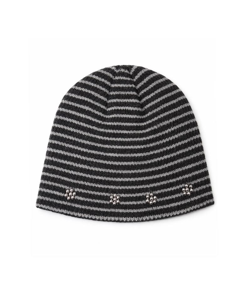 STUD LINE BEANIE_BLACK