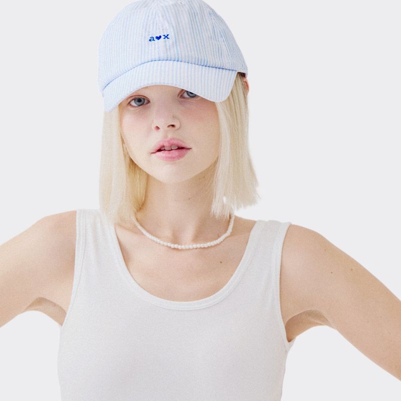 AOX Stripe ribbon ballcap blue