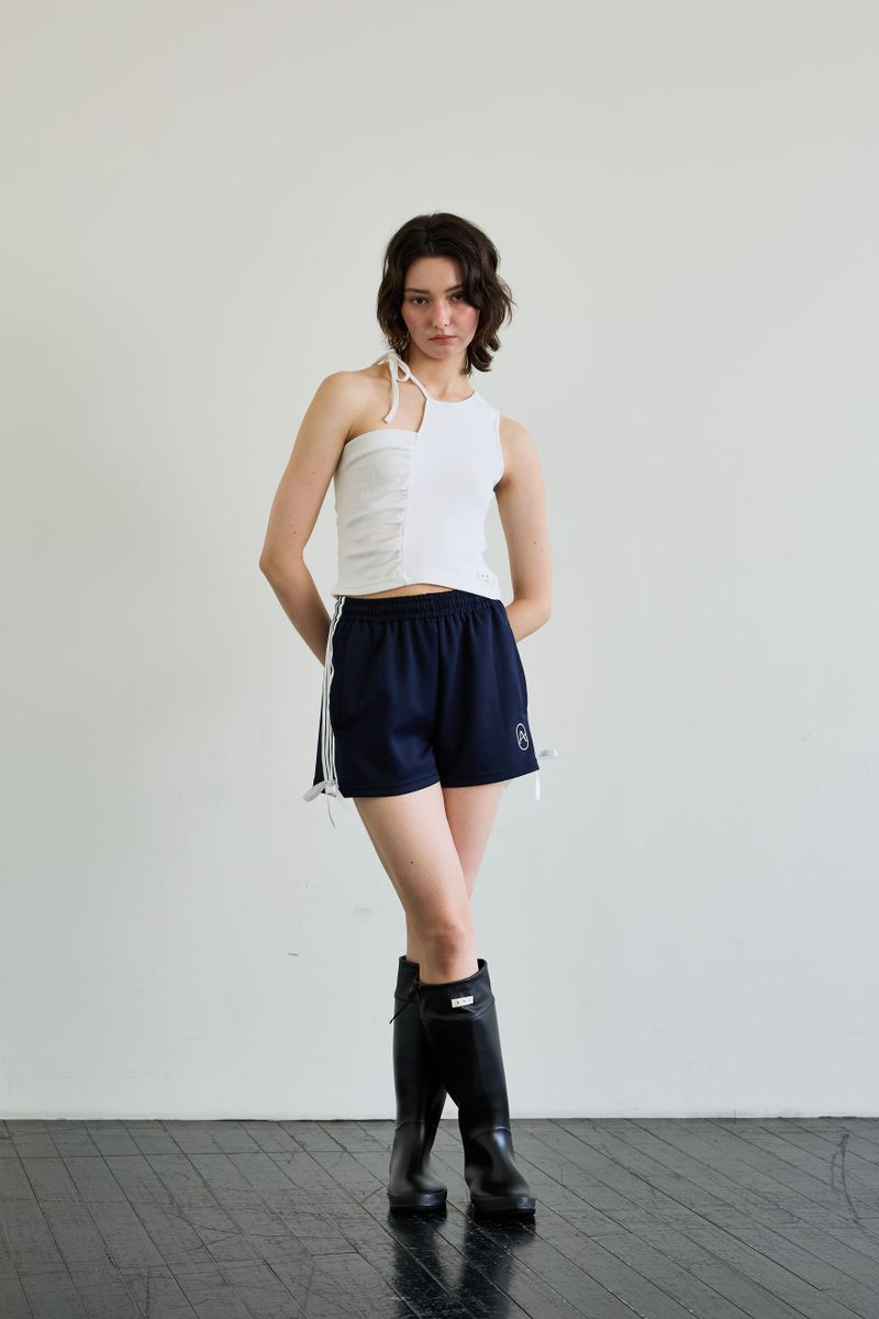 BEBE UNBALANCE SLEEVELESS TOP / WHITE