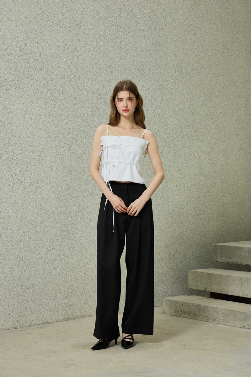 TOMO WIDE SLACKS / BLACK