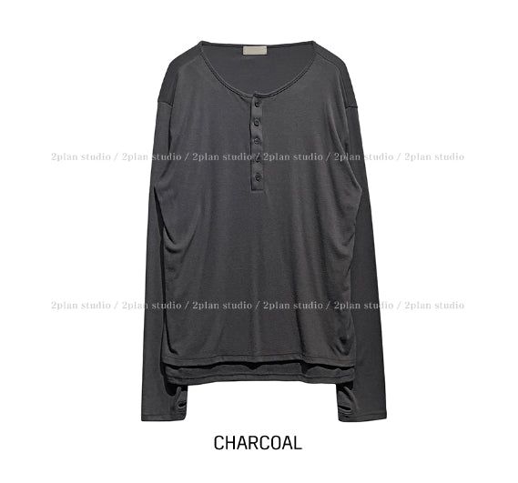 ルージュ レイヤード ヘンリーネック ロングスリーブ Tシャツ