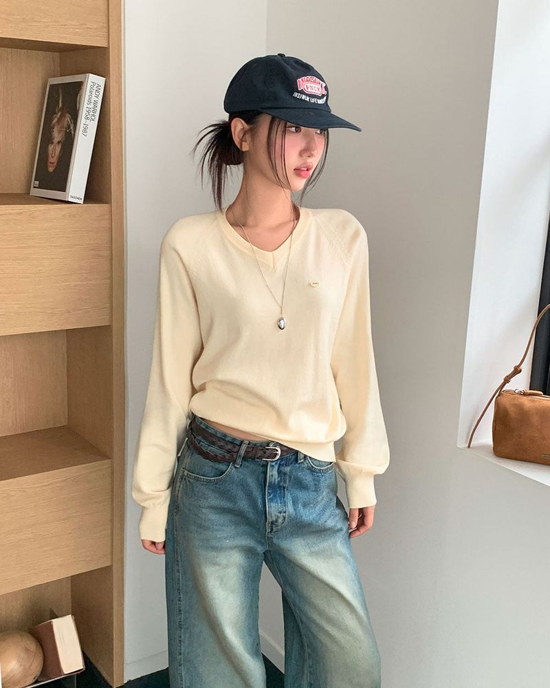 Caramel Color V-Neck Knit