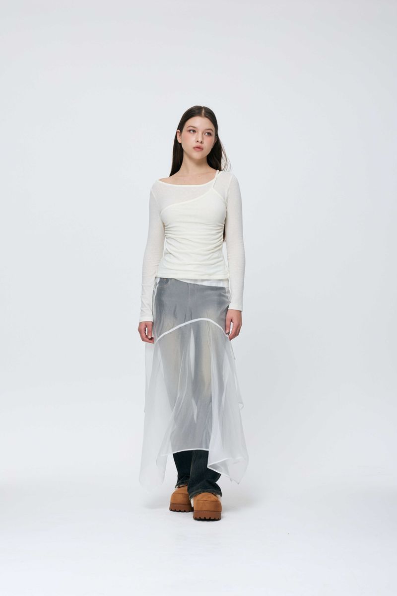 MUREN SHIRRING TOP / IVORY