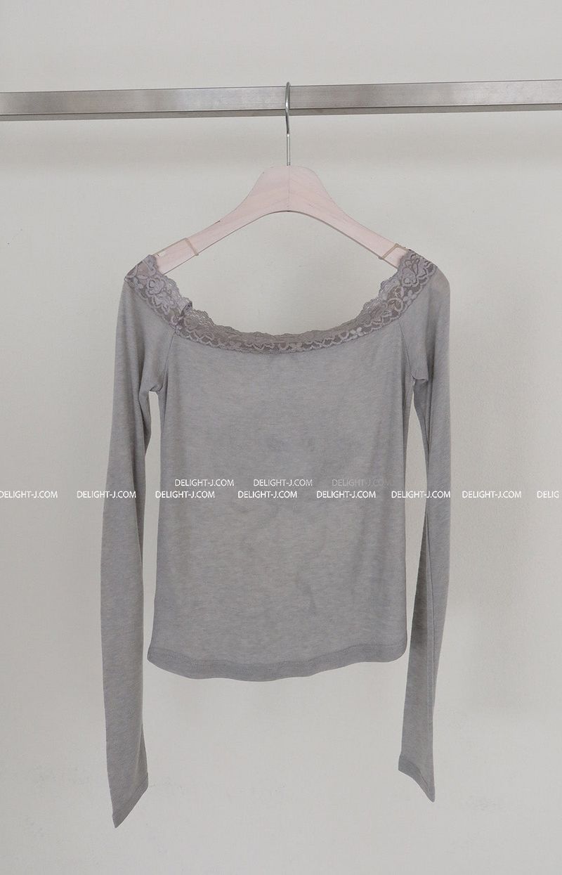 rose lace off-shoulder T-shirt