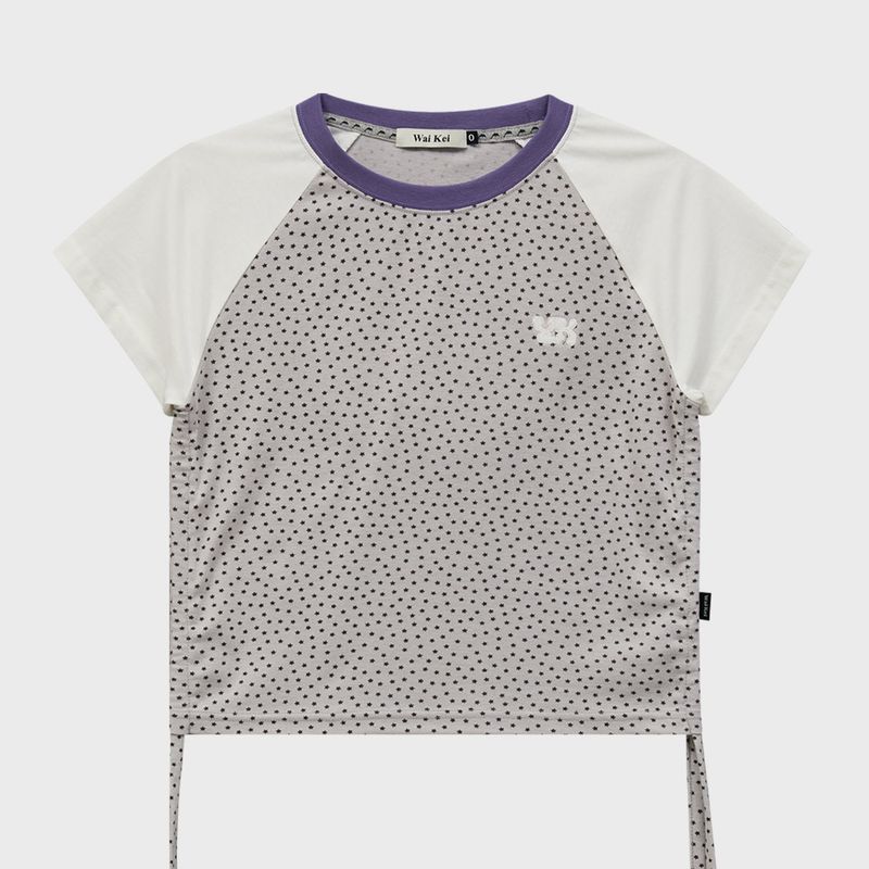 Star Dot Shirring Half Sleeve T-shirt