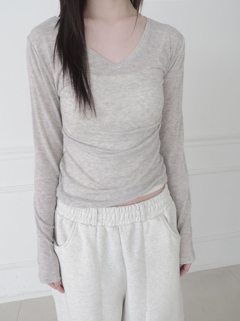 sheer v-neck tee (4c)