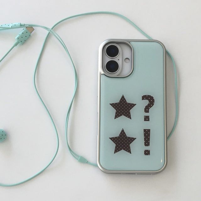 Dot dot star mint silver epoxy bumper case