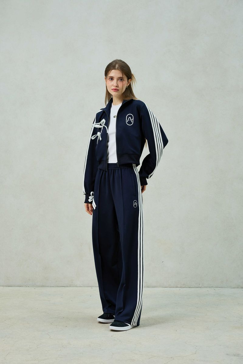 RIBBON JERSEY TRACK TOP / NAVY