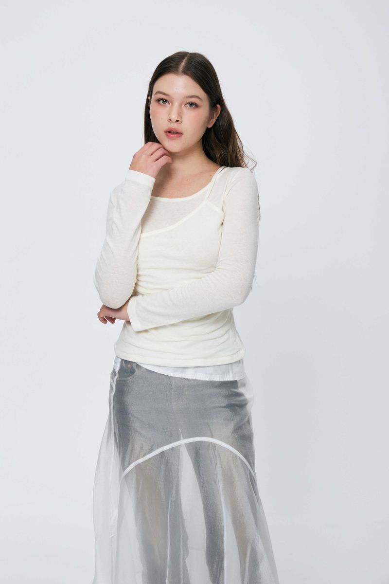 MUREN SHIRRING TOP / IVORY