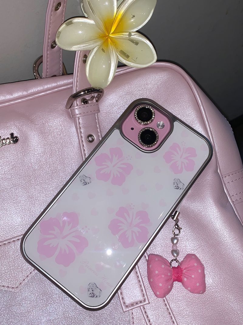 Aloha gal phone case (pink) - silver epoxy