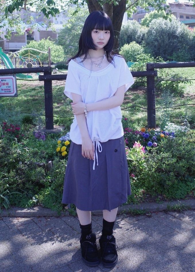 myorang(ミョラン)の「ドモンプリーツミディラップスカート(Skirts)」