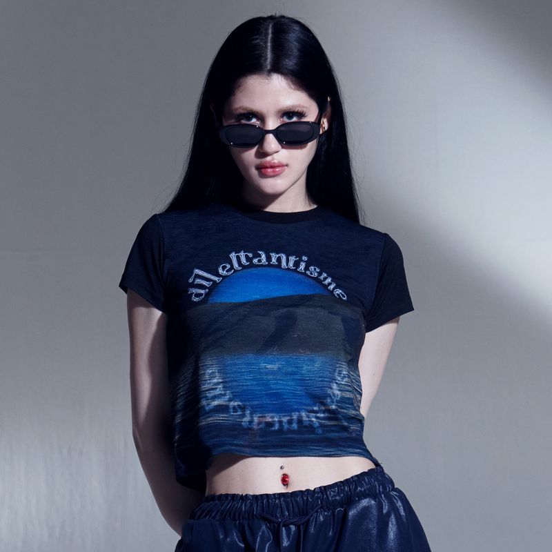 DILETTANTISME（ディレッタンティズム）の「MOON GRAPHIC CROP T-SHIRTS（Tops）」