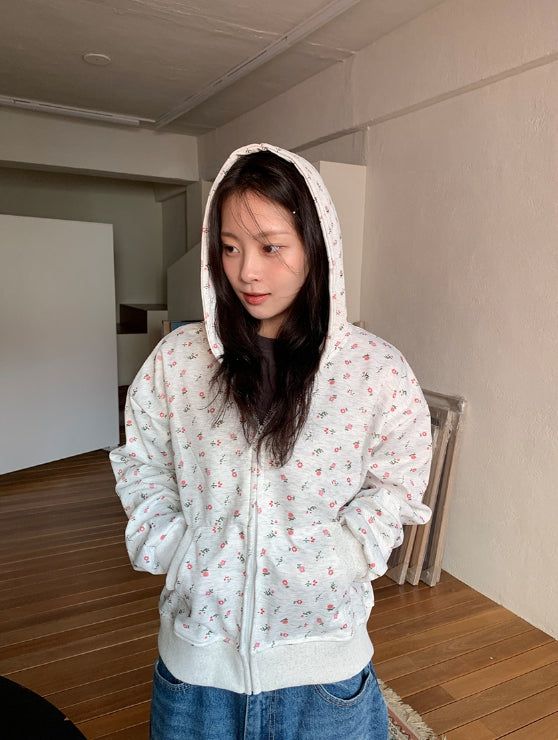 BAON（バオン）の「Nobui Flower Hood Zip-up（Tops）」