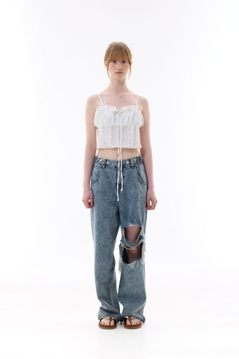 GAGA RIBBON BUSTIER / WHITE