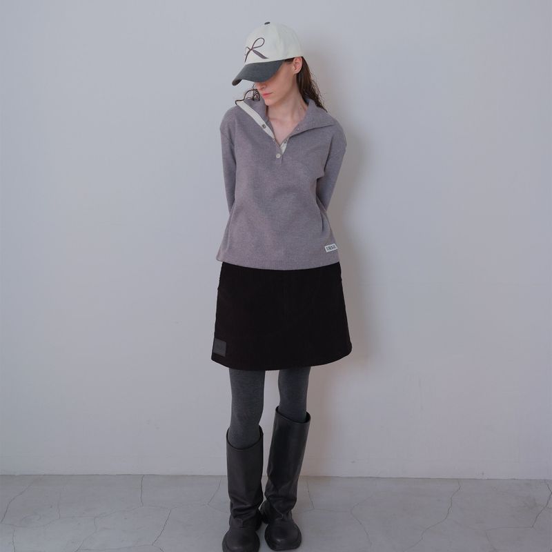 Melange Snap Knit Polar Tee