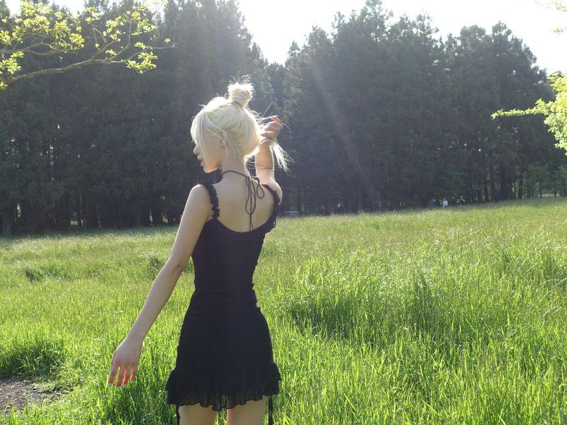 frill shirring mini dress