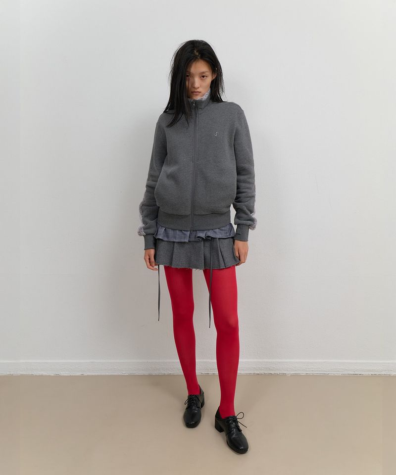 ojos（オホス）の「Fur Trim Jersey Zip-up / Charcoal（Jackets/Outerwear）」