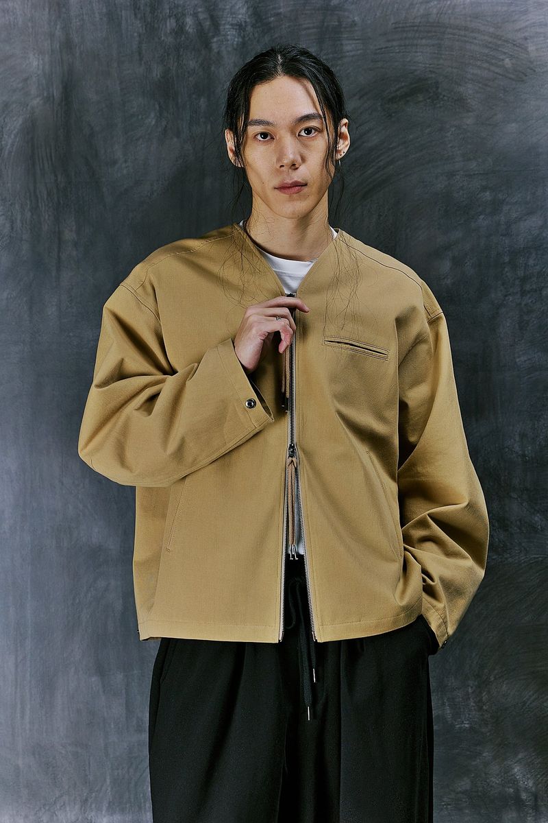 EARTH COTTON Y ZIP-UP JACKET (Beige)