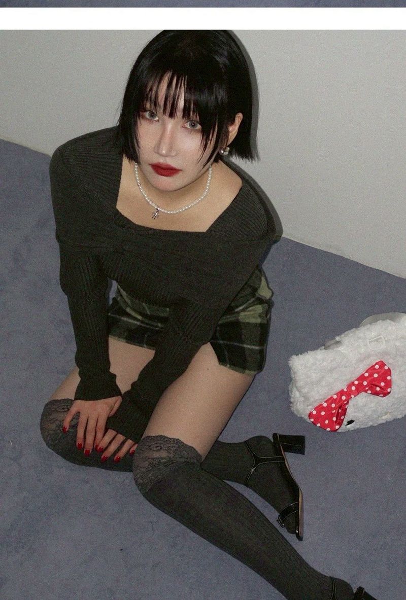 MATCHA CHECK MINI SKIRT