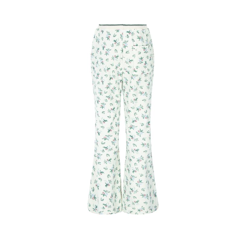 floral terry pants cream