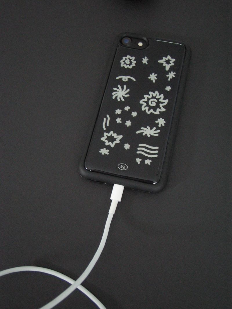 black space epoxy phone case