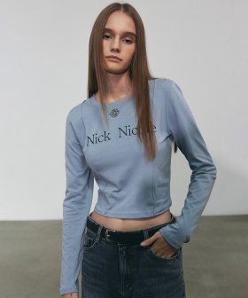 NICOLE PINTUCK LS CROP TOP_OLIVE