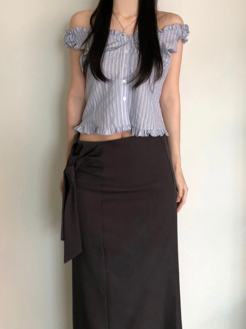 Flue Stripe Blouse (2 colors)