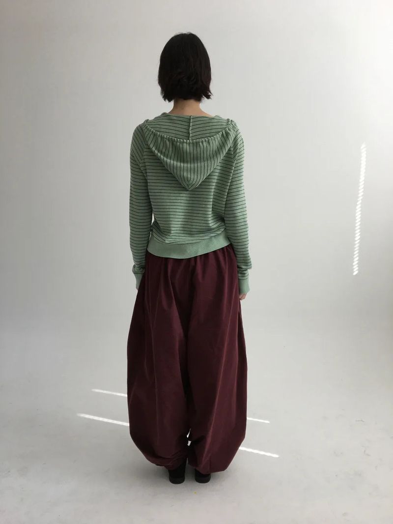 Bobby Striped Knit Zip-Up Hoodie (7color)