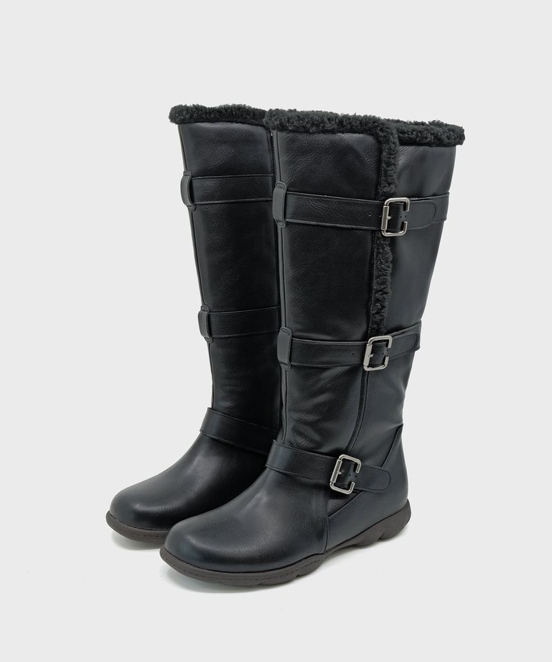 Ember 0034. Belted Fur Boots - 2colors