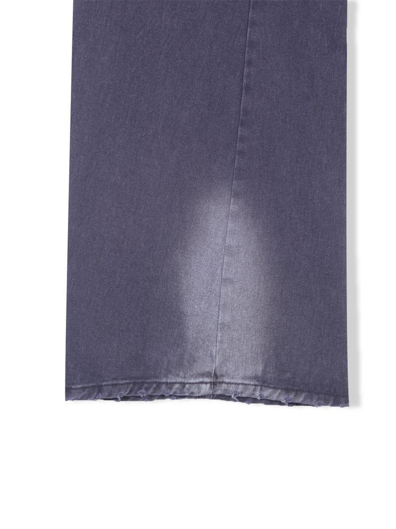 Button-fly wide denim pants